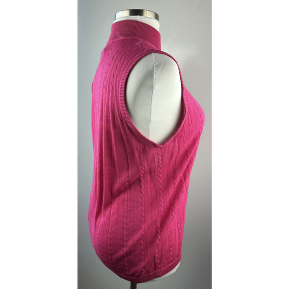 Diane Gilman Silk Cable Knit Sleeveless Top & Button Cardigan Set Plus Size 2X - Picture 13 of 16